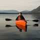 kayaking lake mcdonald at sunrise